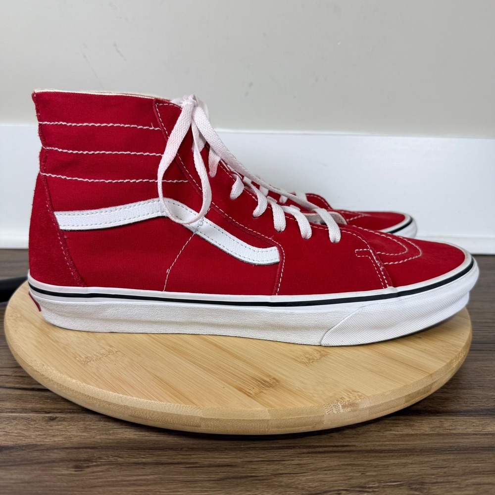 Vans Sk8-Hi Sneakers Mens 11.5 Womens 13 Red High Top Skate Shoes